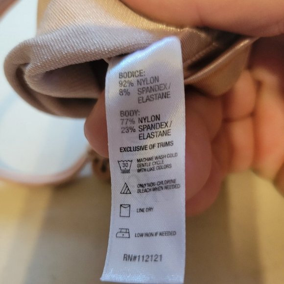 SPANX Slimmer & Shine Open Bust Bodysuit Shaper Beige Plus 1X - Picture 7 of 7